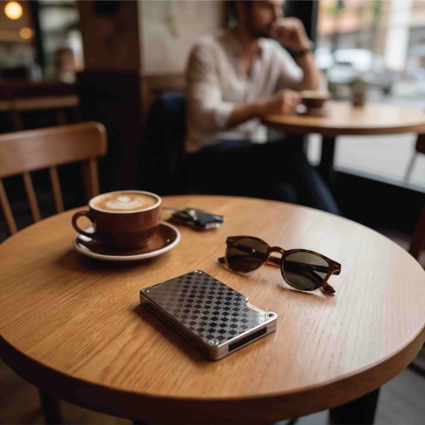 Moxxley MX-204 slim metal credit card holder – 316 stainless steel minimalist wallet with money clip