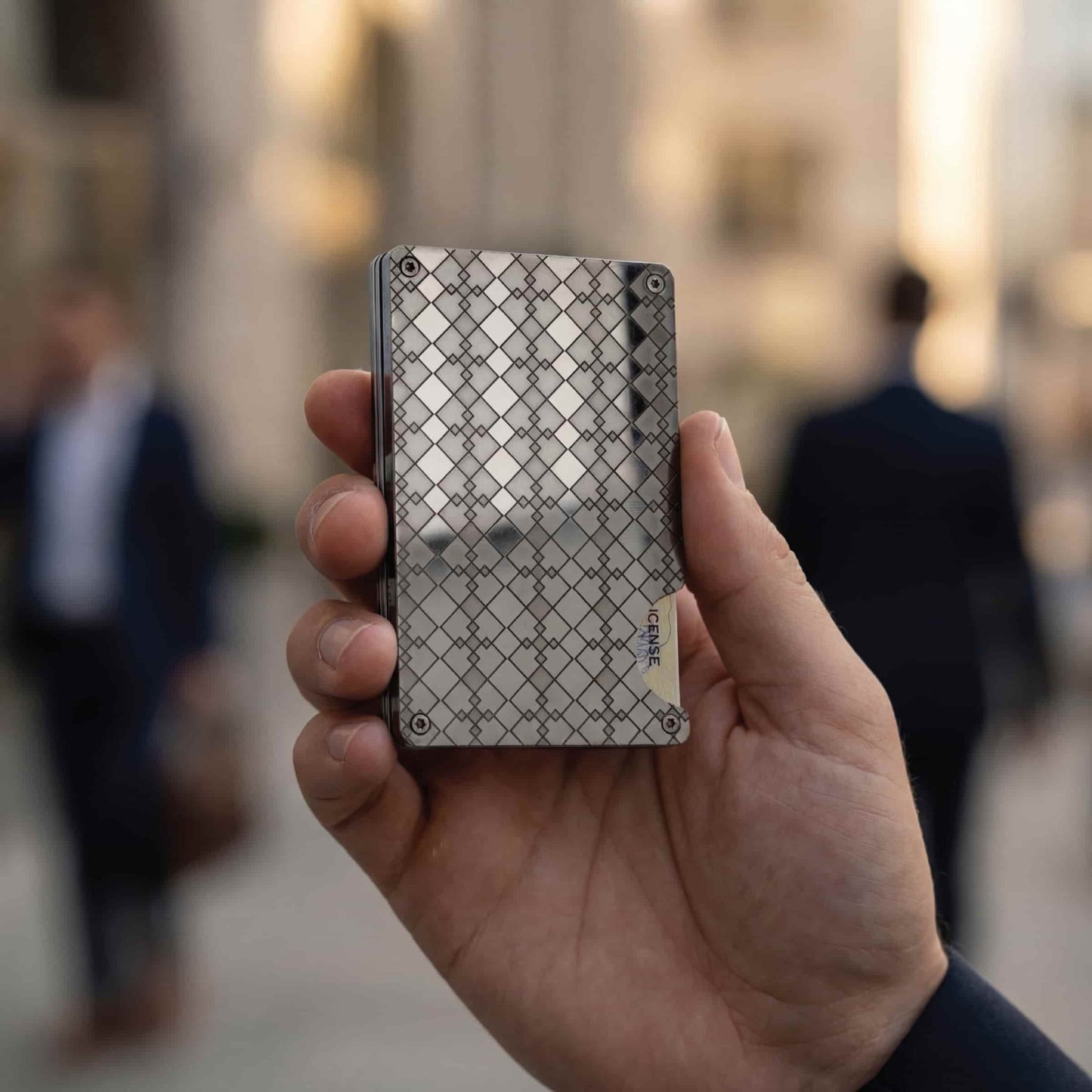 Moxxley MX-311 slim metal credit card holder – 316 stainless steel minimalist wallet with money clip