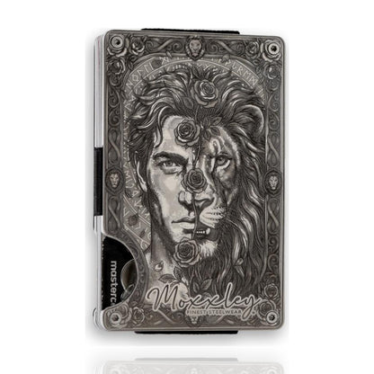 Moxxley MX-402 slim wallet – engraved 316 stainless steel card holder, back