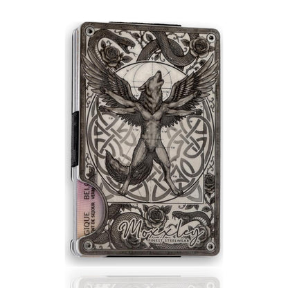 Moxxley MX-408 slim wallet – engraved 316 stainless steel card holder, back