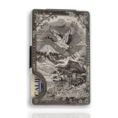 Moxxley MX-412 slim wallet – engraved 316 stainless steel card holder, back
