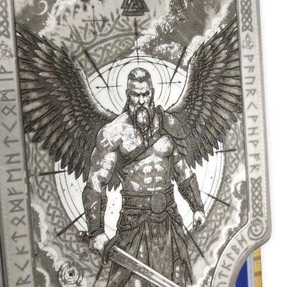 Moxxley MX-413 engraved credit card holder – tattoo design close-up detail (front)