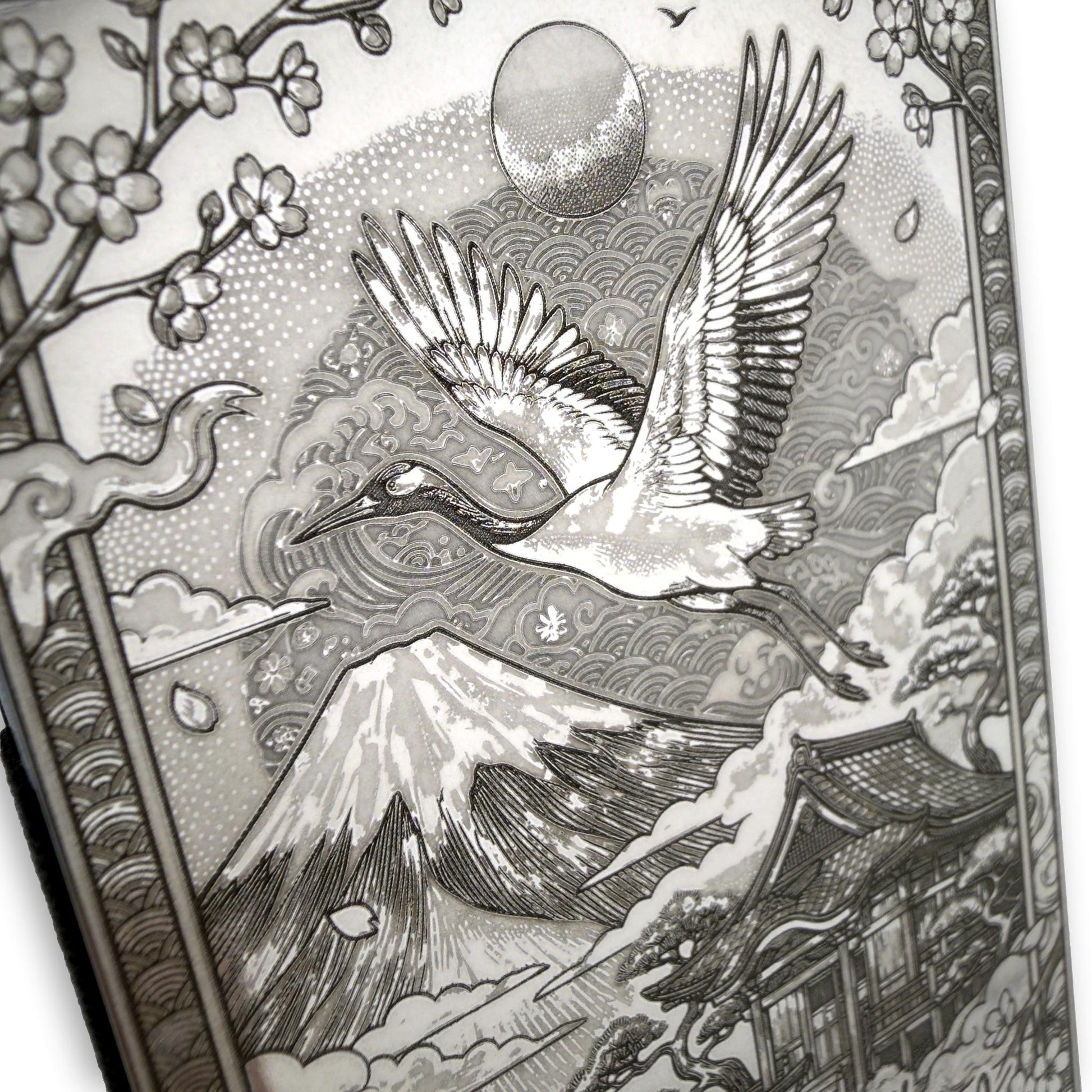 Moxxley MX-412 stainless steel card holder – engraving close-up detail (back)