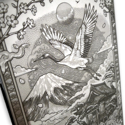 Moxxley MX-412 stainless steel card holder – engraving close-up detail (back)