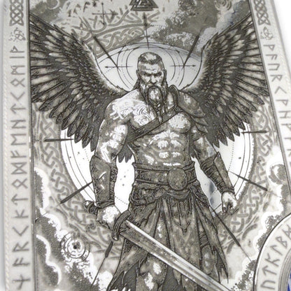 Moxxley MX-413 engraved credit card holder – tattoo design close-up detail (front)