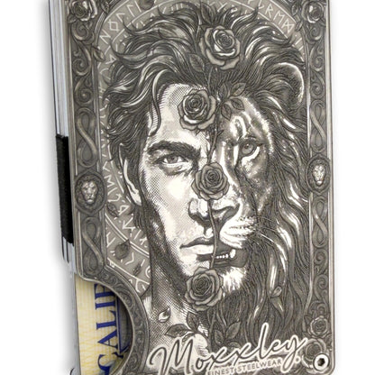 Moxxley MX-402 stainless steel card holder – engraving close-up detail (back)