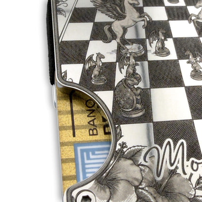 Moxxley MX-407 stainless steel card holder – engraving close-up detail (back)
