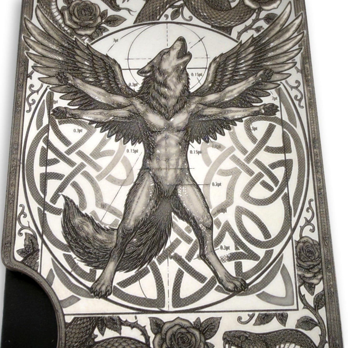 Moxxley MX-408 stainless steel card holder – engraving close-up detail (back)
