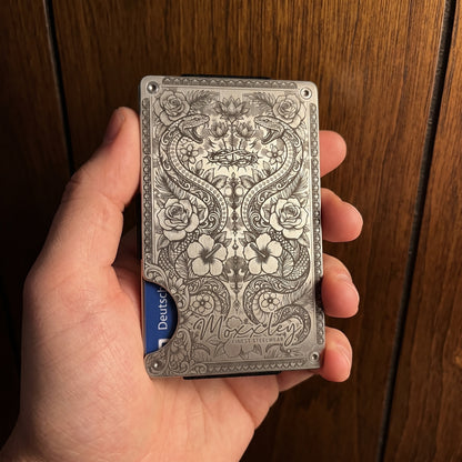 Moxxley MX-405 minimalist metal card holder – slim wallet, gift for men