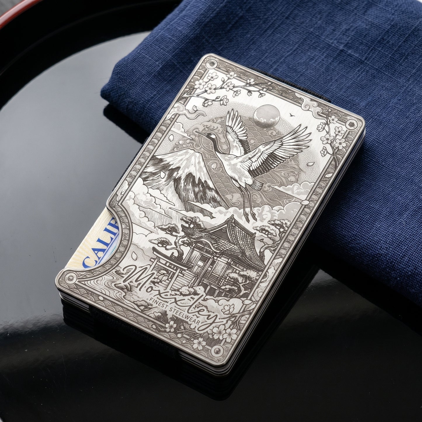 Moxxley MX-412 minimalist metal card holder – slim wallet, gift for men