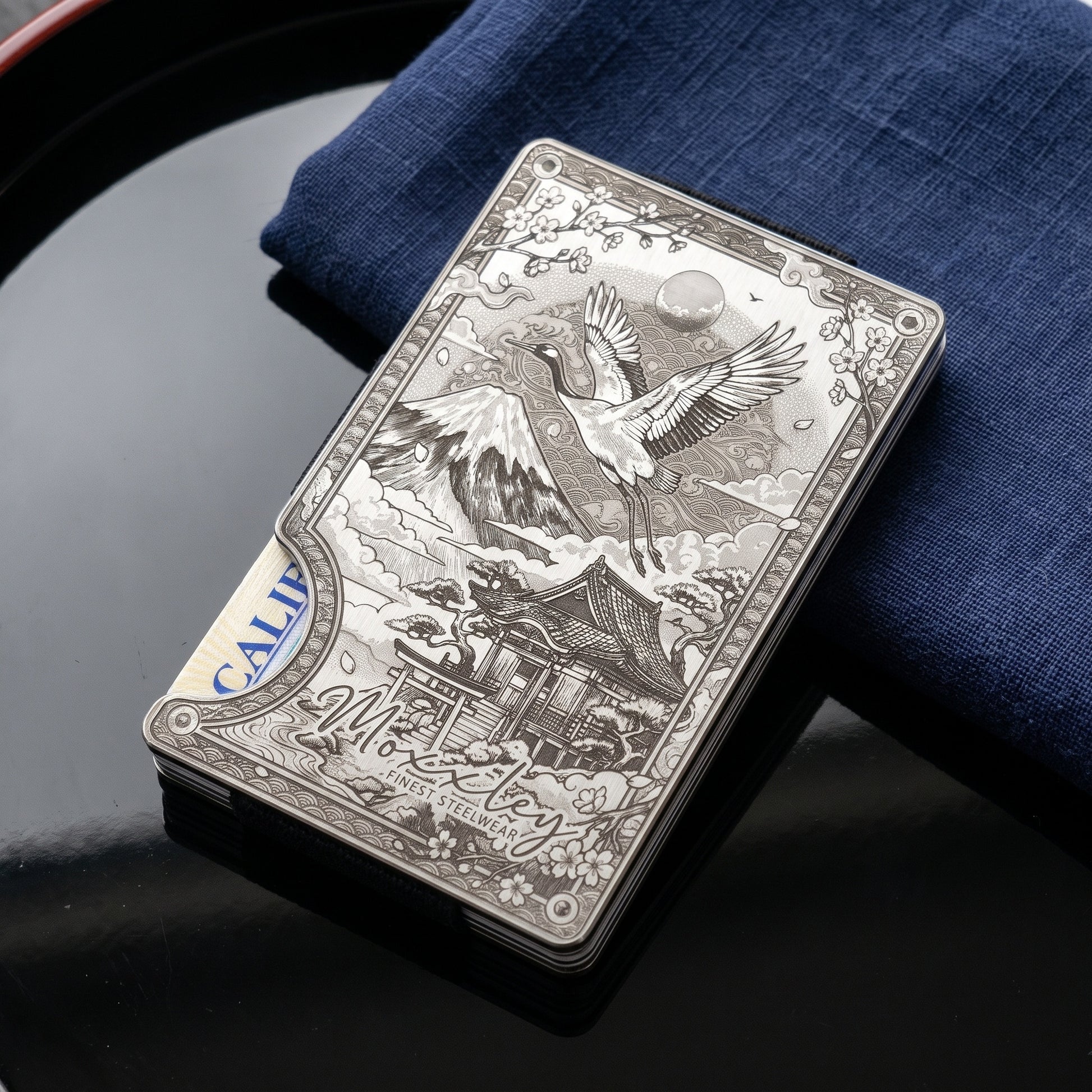 Moxxley MX-412 minimalist metal card holder – slim wallet, gift for men