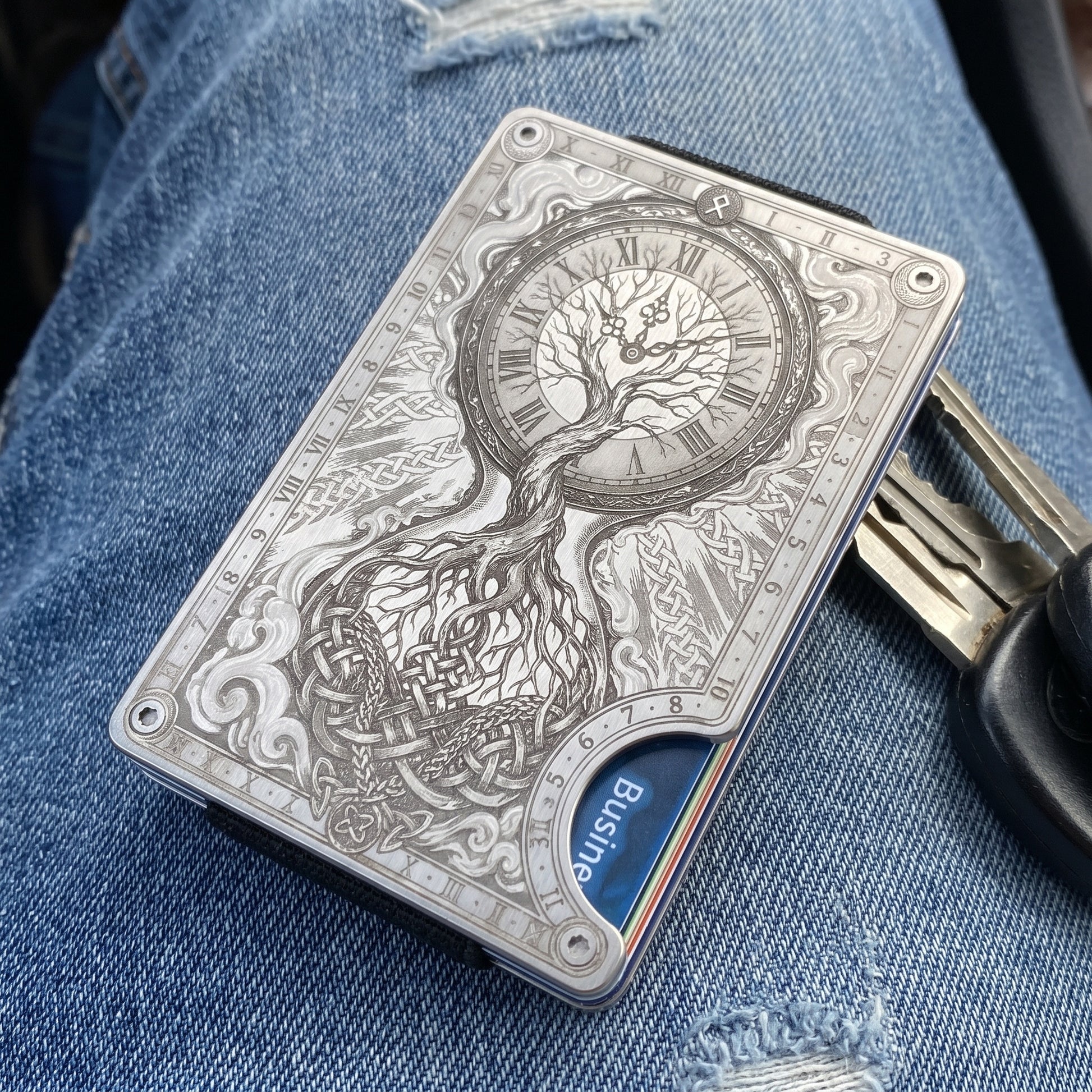 Moxxley MX-414 minimalist metal card holder – slim wallet, gift for men