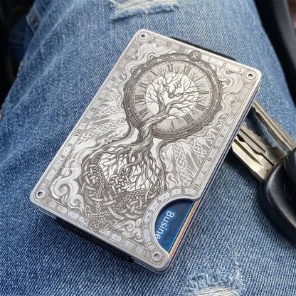 Moxxley MX-414 minimalist metal card holder – slim wallet, gift for men