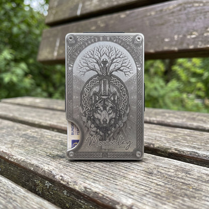 Moxxley MX-414 minimalist metal card holder – slim wallet, gift for men