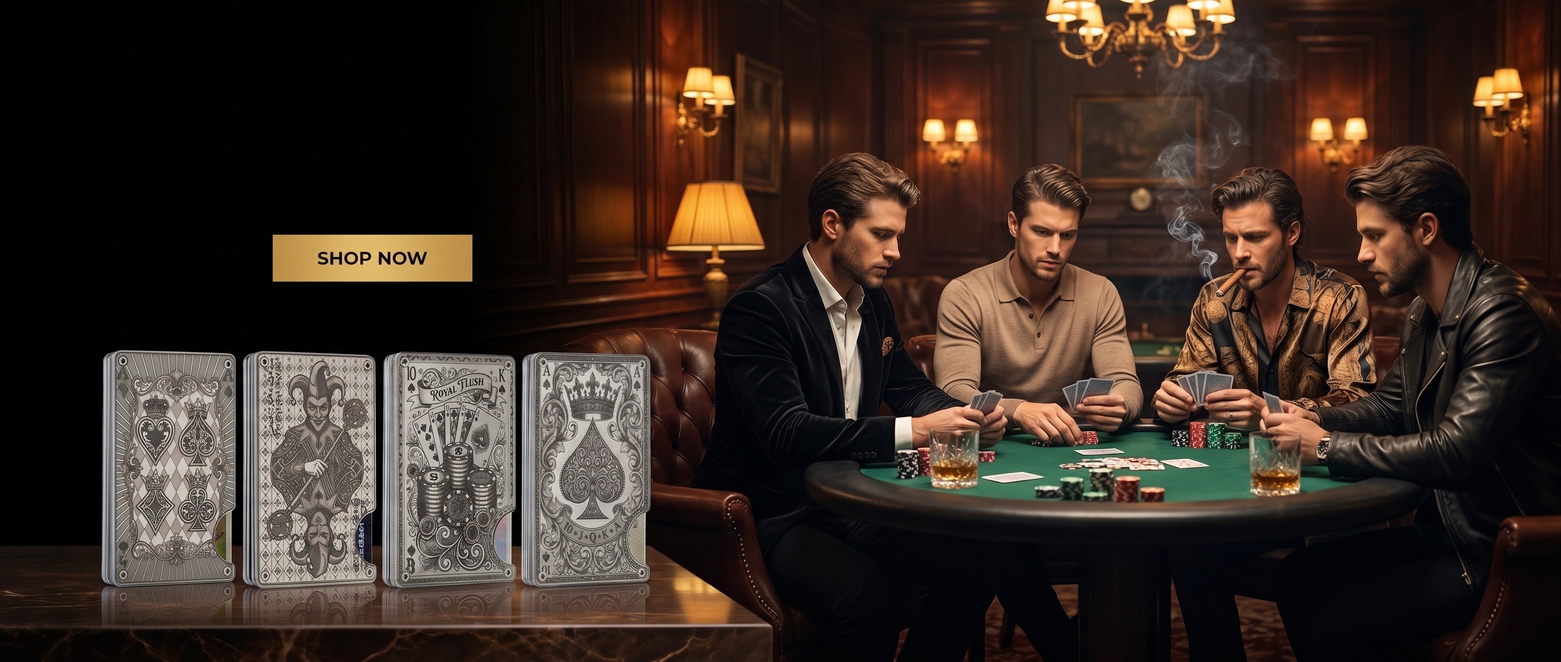 Playing Cards Edition - poker night with metal card holders