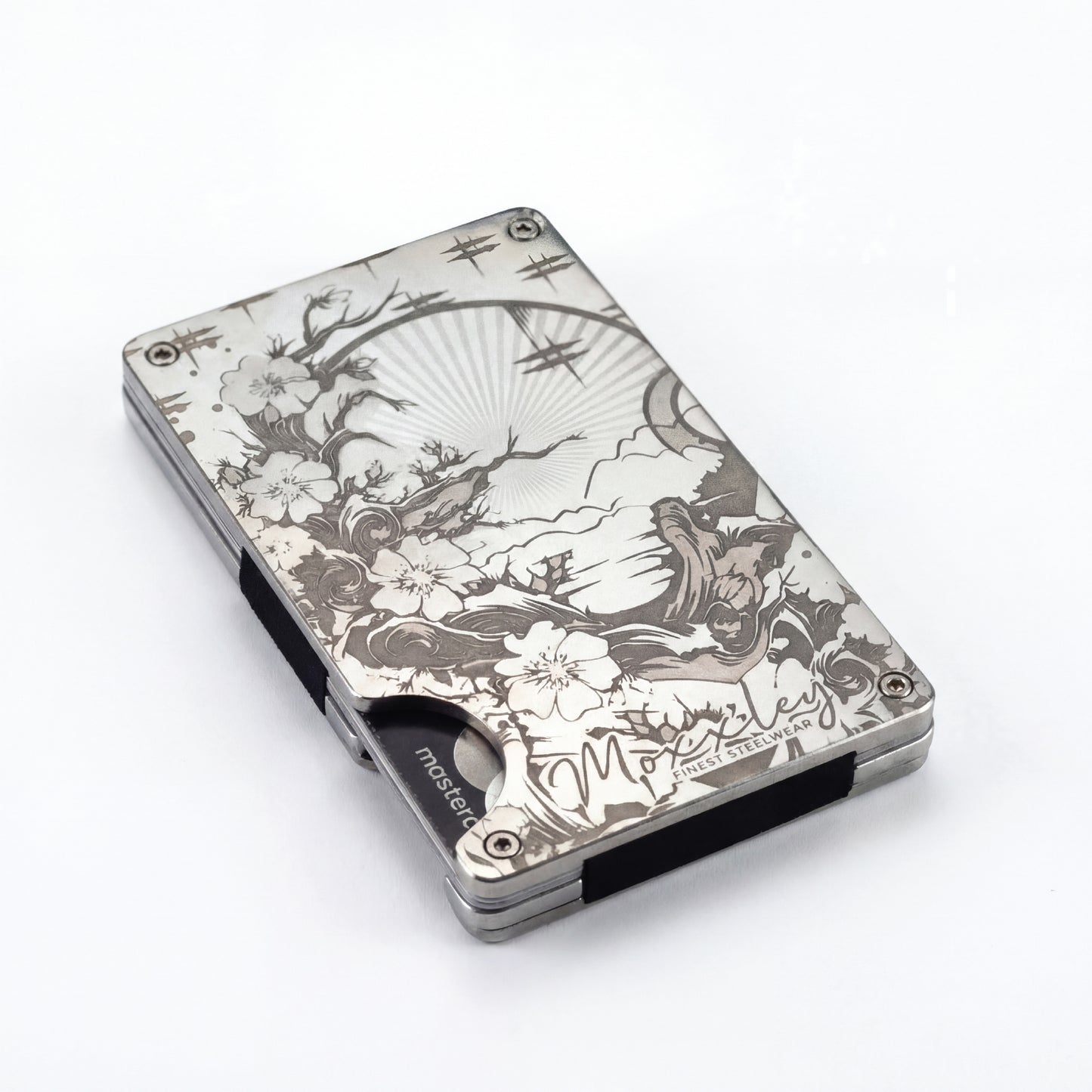 Moxxley MX-113 slim metal credit card holder – 316 stainless steel minimalist wallet