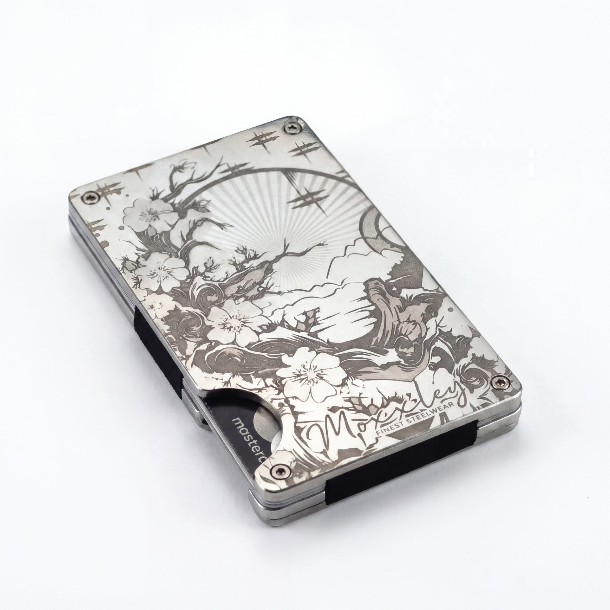 Moxxley MX-113 slim metal credit card holder – 316 stainless steel minimalist wallet