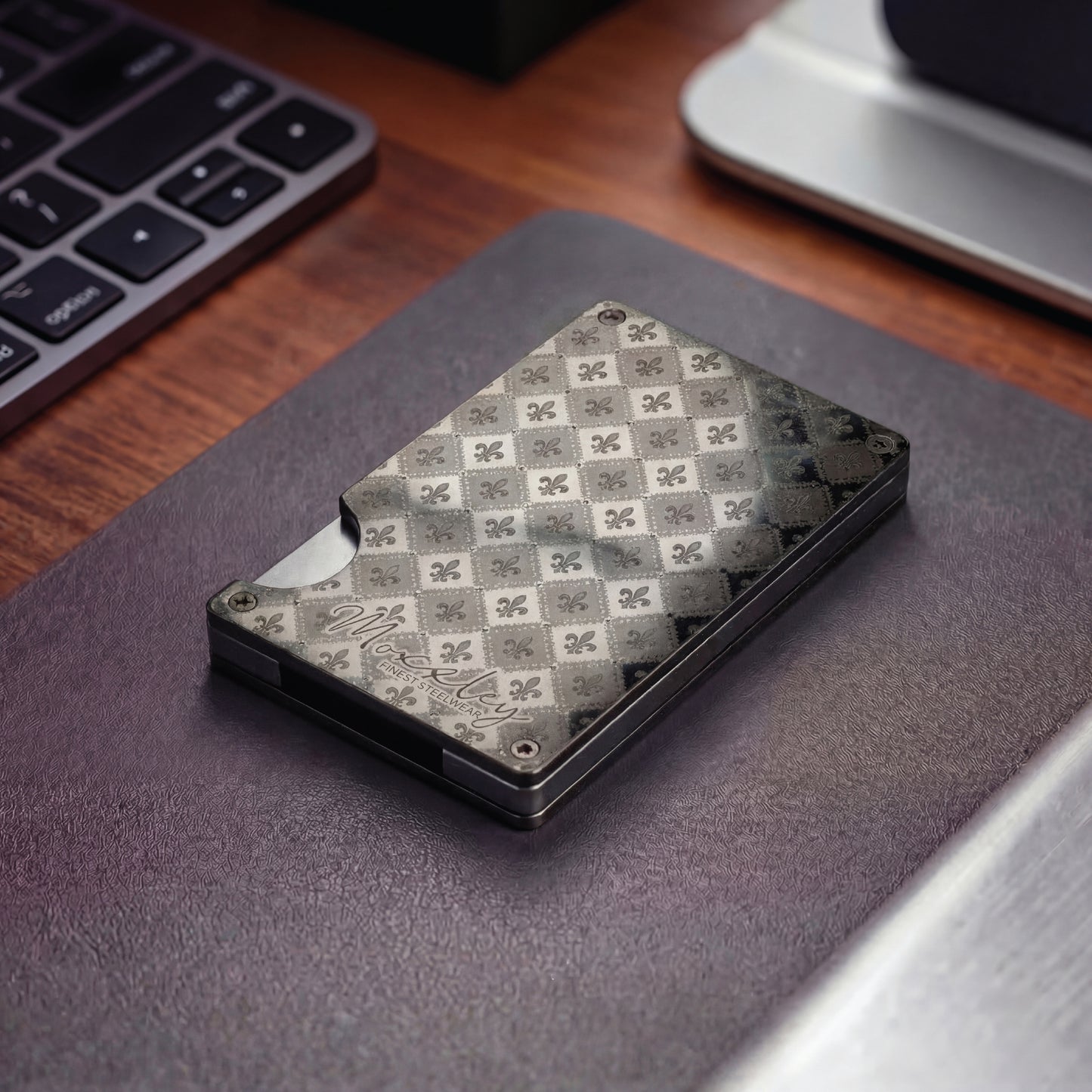 Moxxley MX-200 slim metal credit card holder – 316 stainless steel minimalist wallet