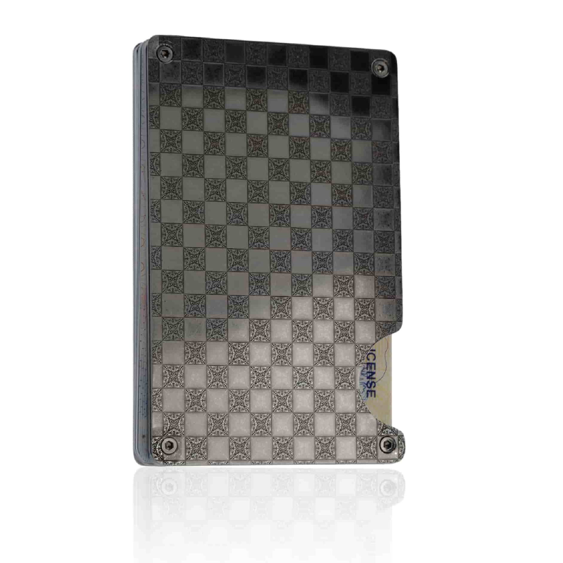 Moxxley MX-204 slim metal credit card holder – 316 stainless steel minimalist wallet with money clip