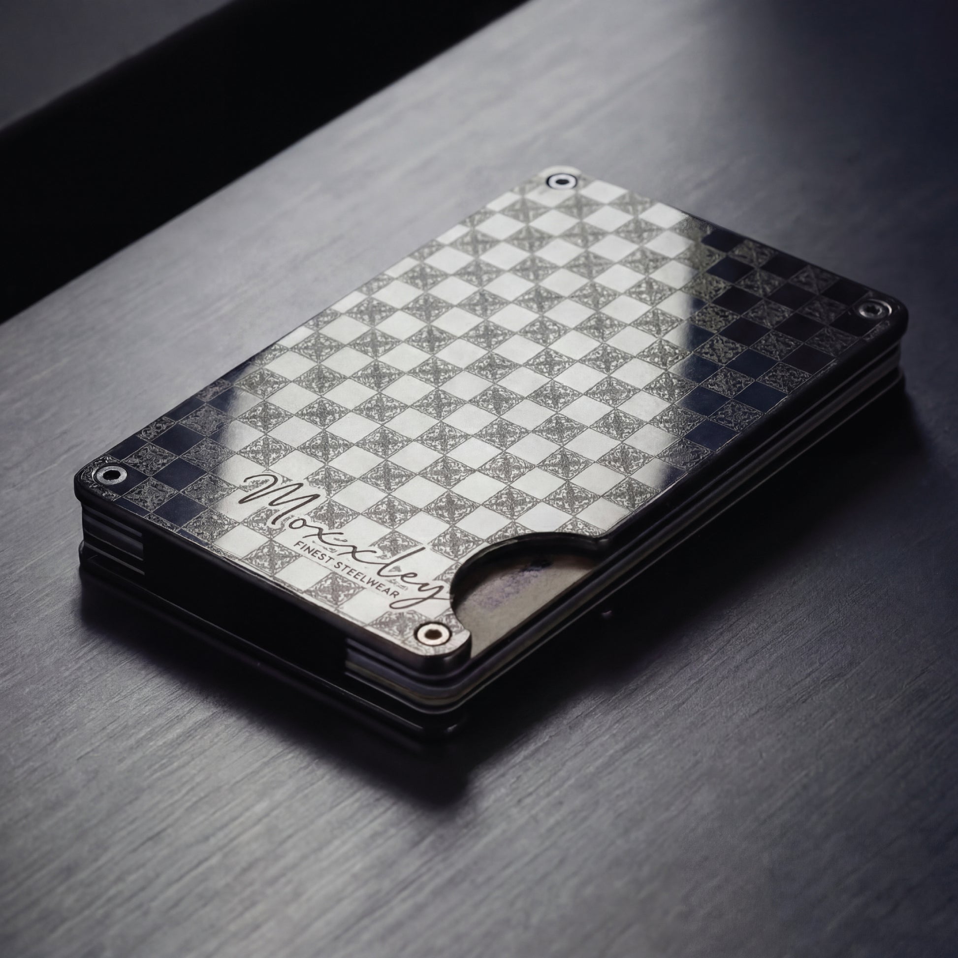 Moxxley MX-204 slim metal credit card holder – 316 stainless steel minimalist wallet