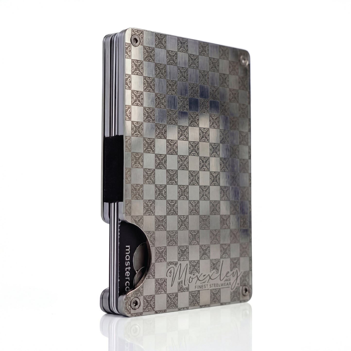 Moxxley MX-204 slim metal credit card holder – 316 stainless steel minimalist wallet