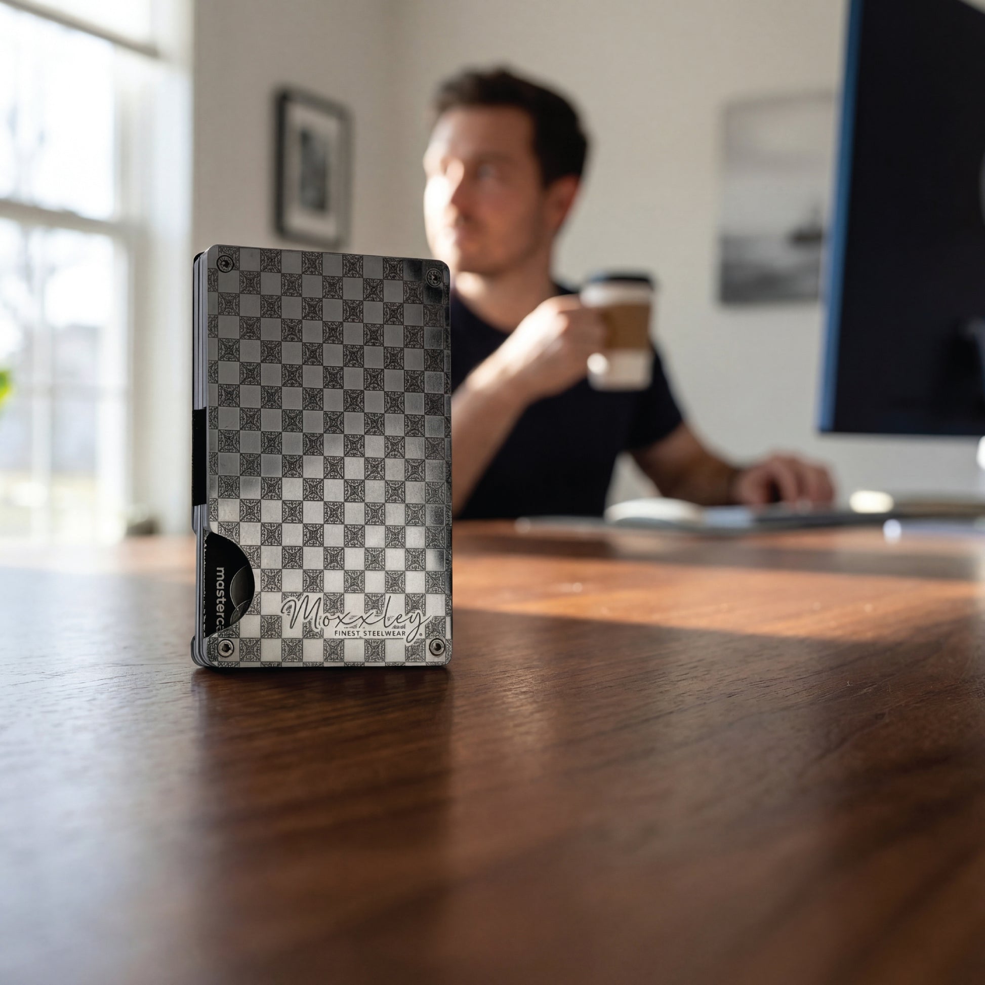 Moxxley MX-204 slim metal credit card holder – 316 stainless steel minimalist wallet