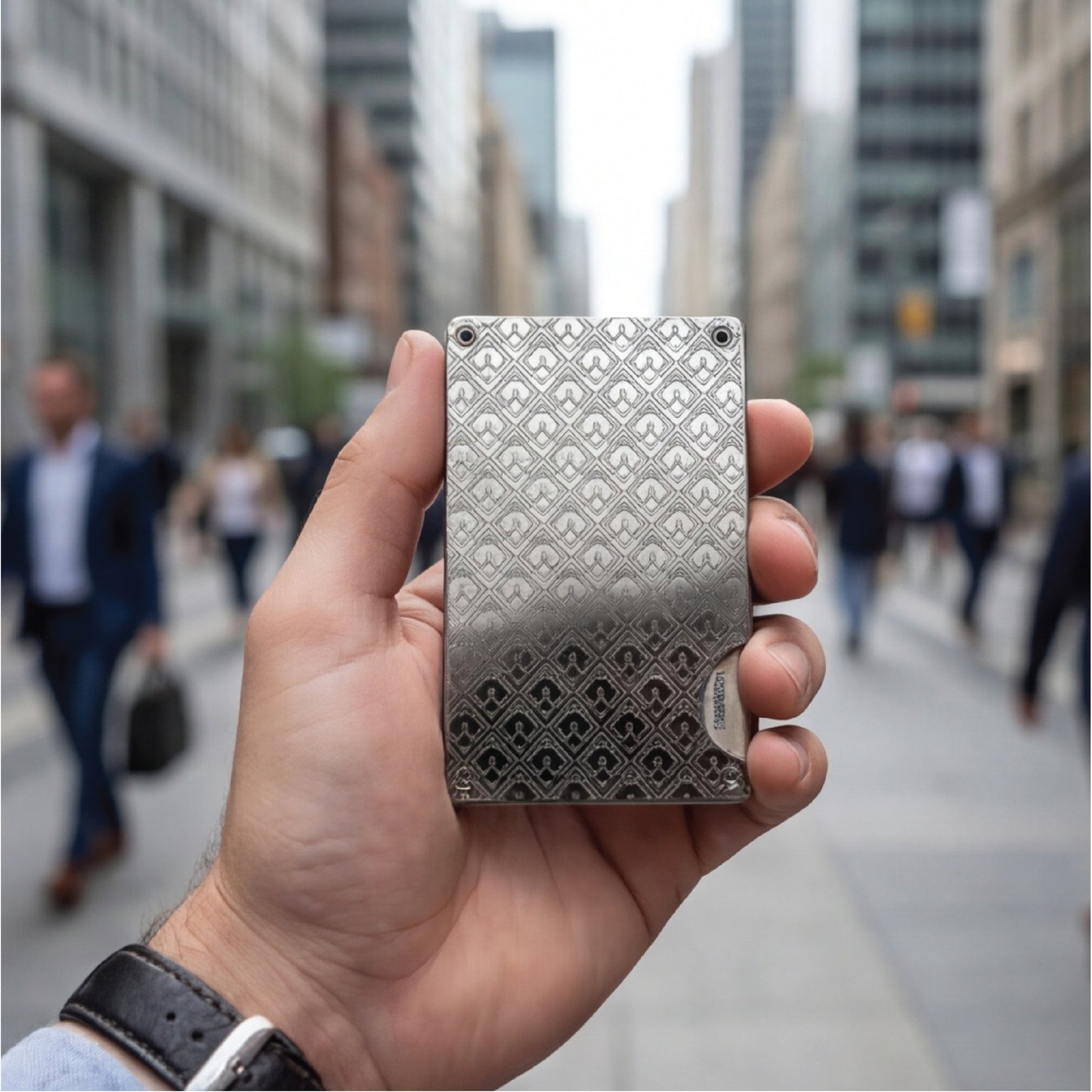 Moxxley MX-231 slim metal credit card holder – 316 stainless steel minimalist wallet