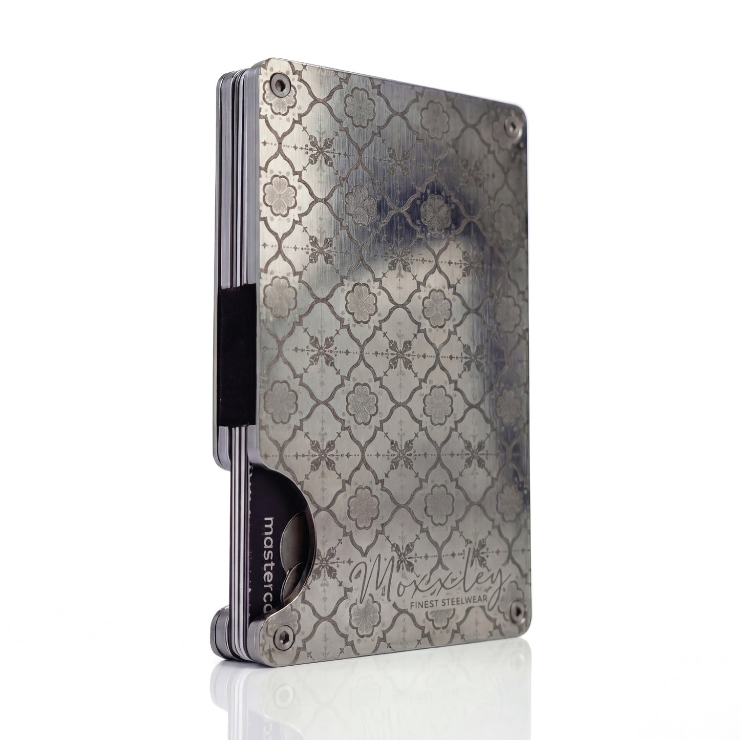 Moxxley MX-305 slim metal credit card holder – 316 stainless steel minimalist wallet