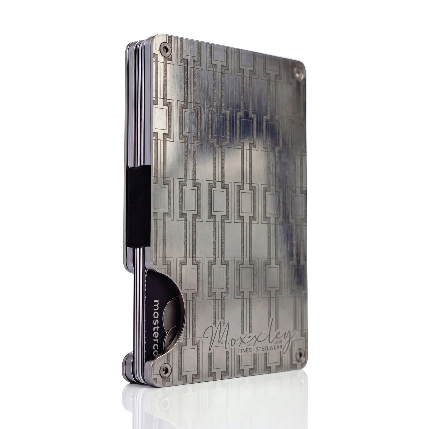 Moxxley MX-306 slim metal credit card holder – 316 stainless steel minimalist wallet