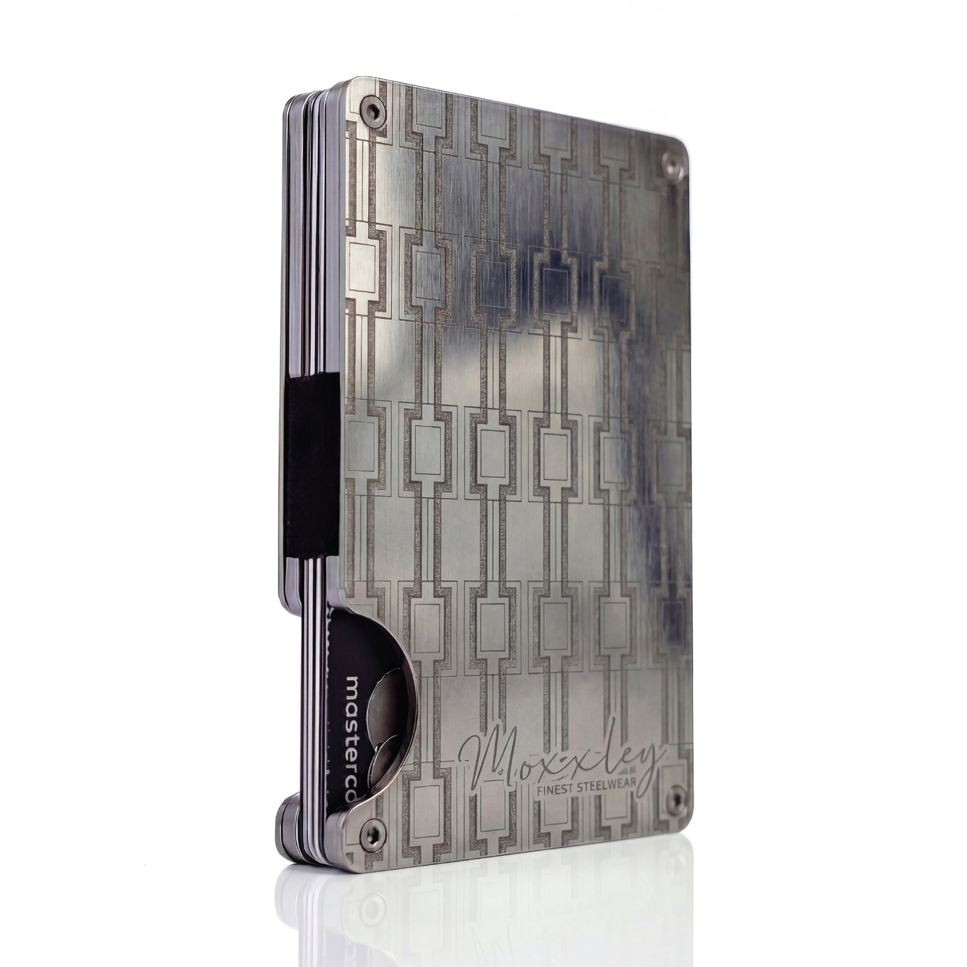 Moxxley MX-306 slim metal credit card holder – 316 stainless steel minimalist wallet