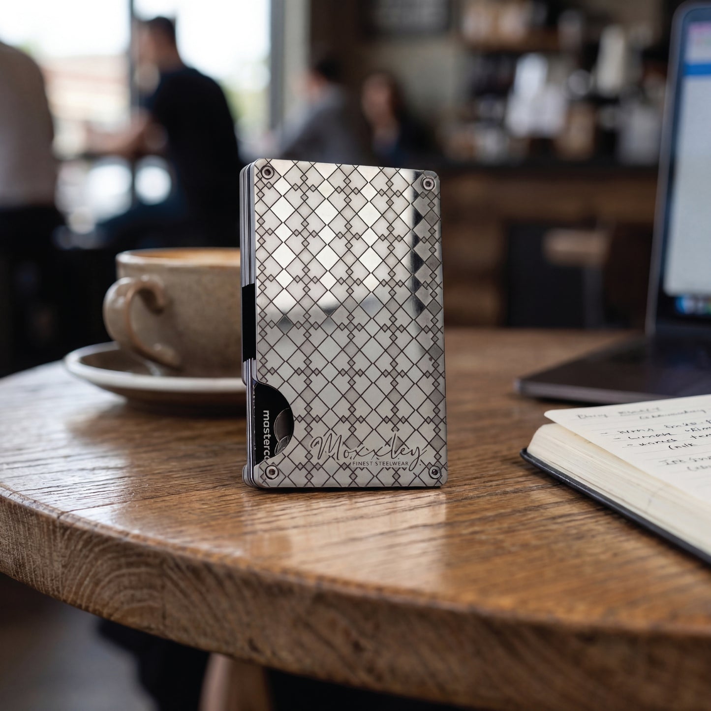 Moxxley MX-311 slim metal credit card holder – 316 stainless steel minimalist wallet