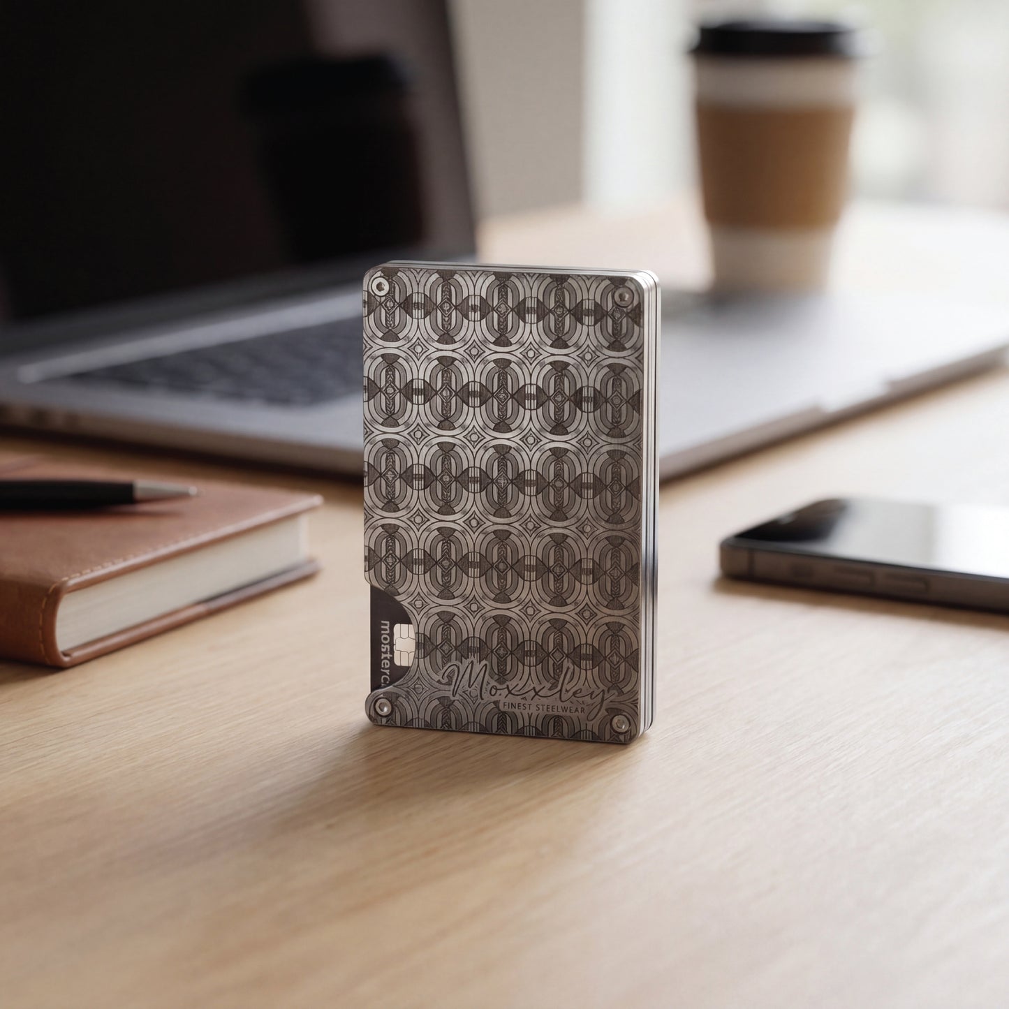 Moxxley MX-313 slim metal credit card holder – 316 stainless steel minimalist wallet