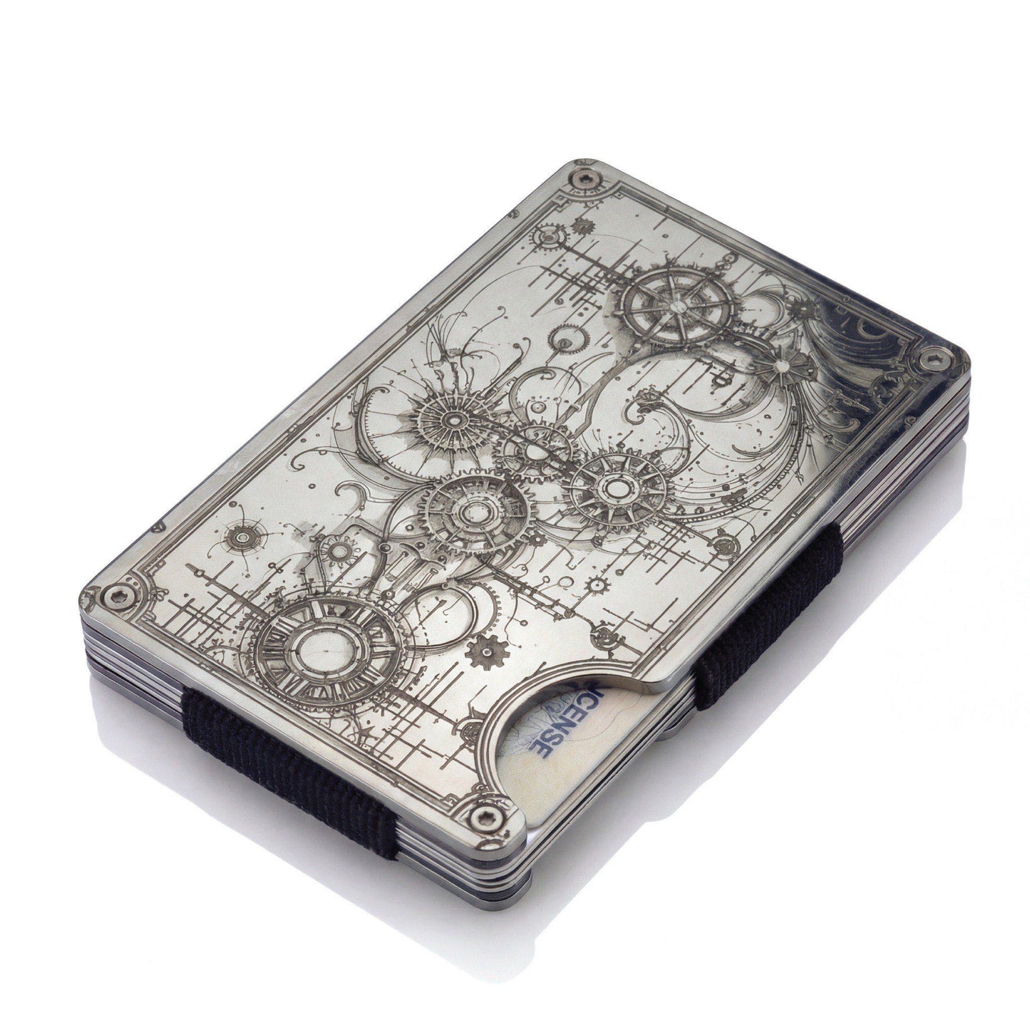 Moxxley MX-314 slim metal credit card holder – 316 stainless steel minimalist wallet with money clip
