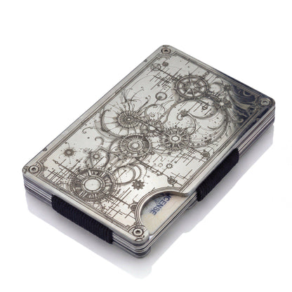 Moxxley MX-314 slim metal credit card holder – 316 stainless steel minimalist wallet with money clip