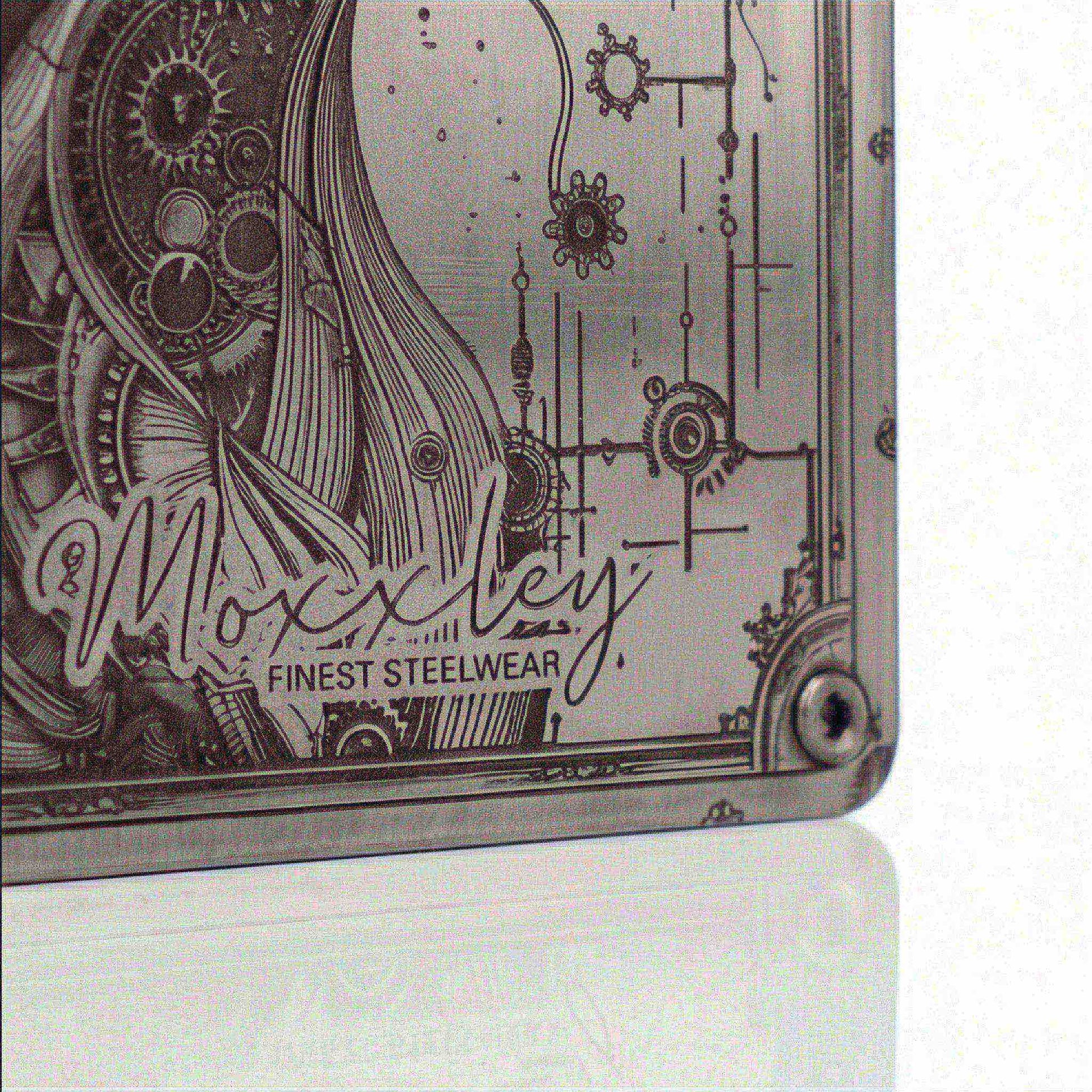 Moxxley MX-314 slim metal credit card holder – 316 stainless steel minimalist wallet with money clip