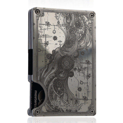 Moxxley MX-314 slim metal credit card holder – 316 stainless steel minimalist wallet with money clip