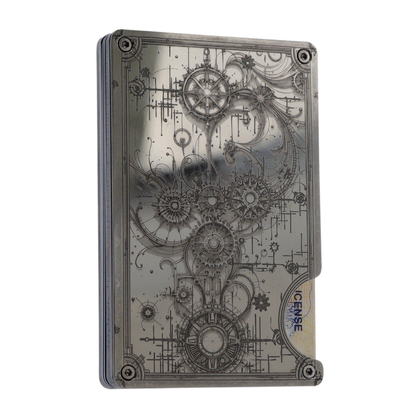 Moxxley MX-314 slim metal credit card holder – 316 stainless steel minimalist wallet with money clip