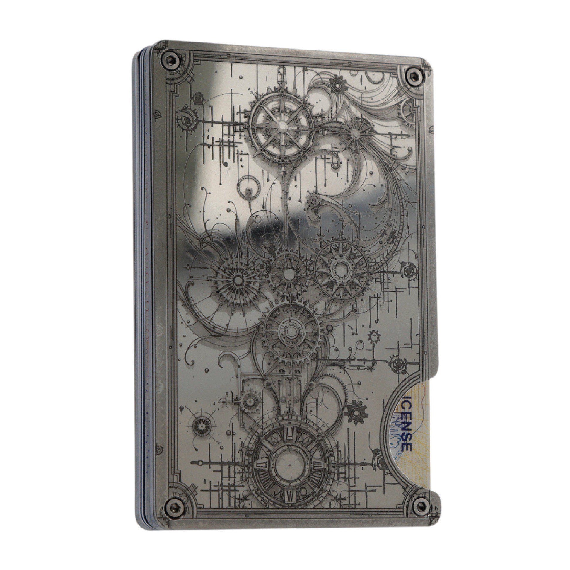 Moxxley MX-314 slim metal credit card holder – 316 stainless steel minimalist wallet with money clip