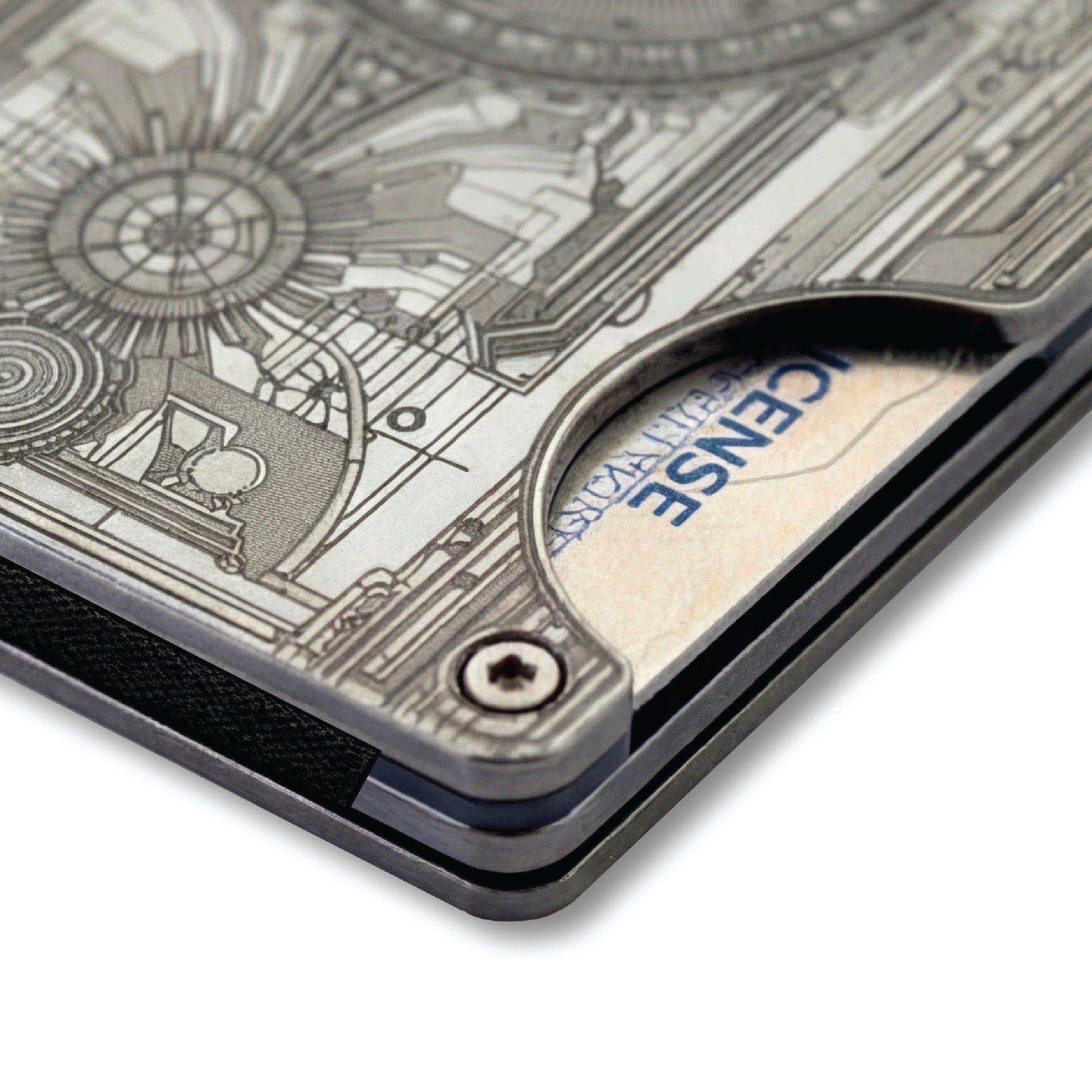 Moxxley MX-315 slim metal credit card holder – 316 stainless steel minimalist wallet with money clip