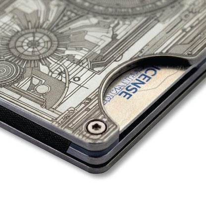 Moxxley MX-315 slim metal credit card holder – 316 stainless steel minimalist wallet with money clip