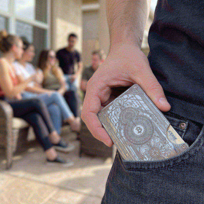 Moxxley MX-315 slim metal credit card holder – 316 stainless steel minimalist wallet with money clip
