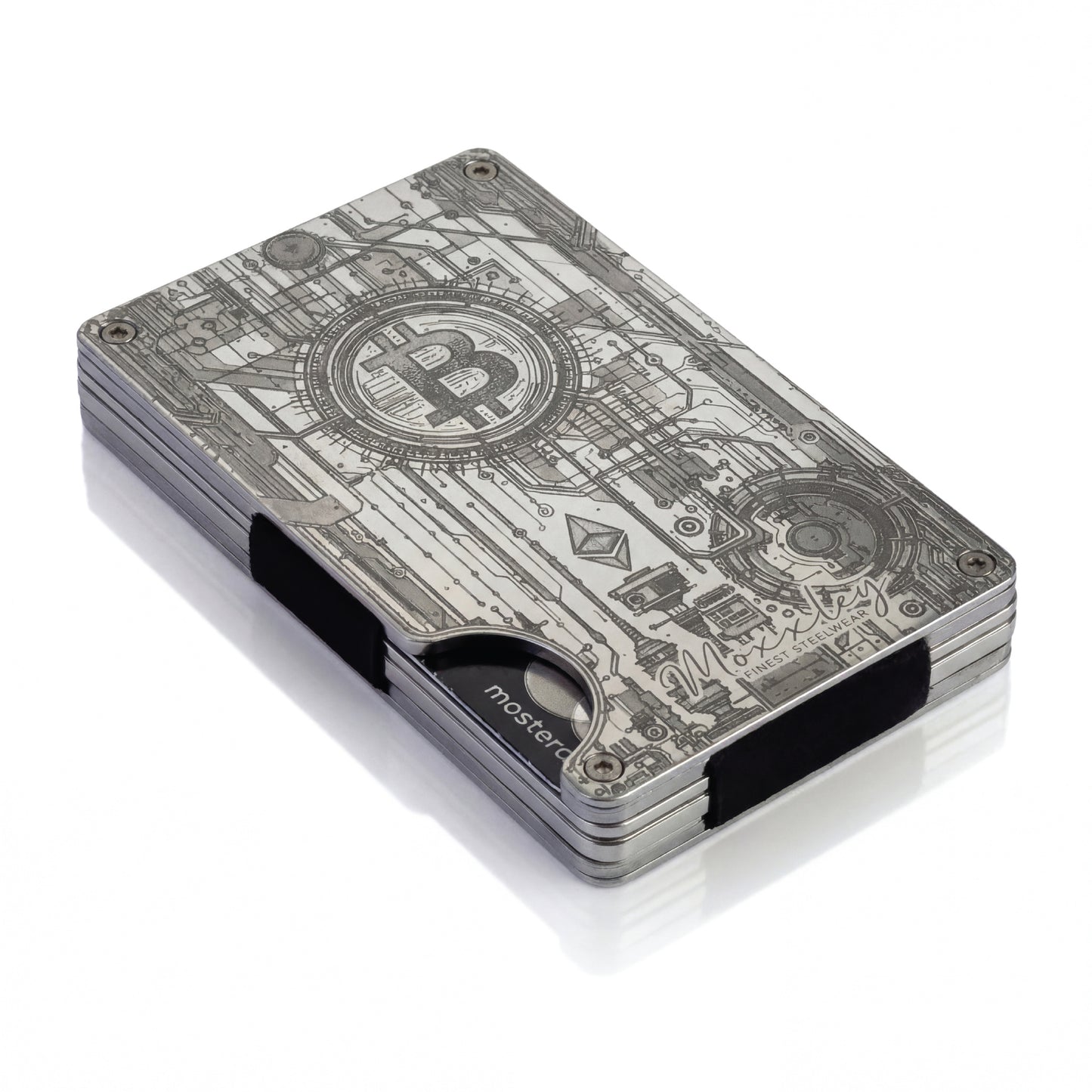 Moxxley MX-315 slim metal credit card holder – 316 stainless steel minimalist wallet