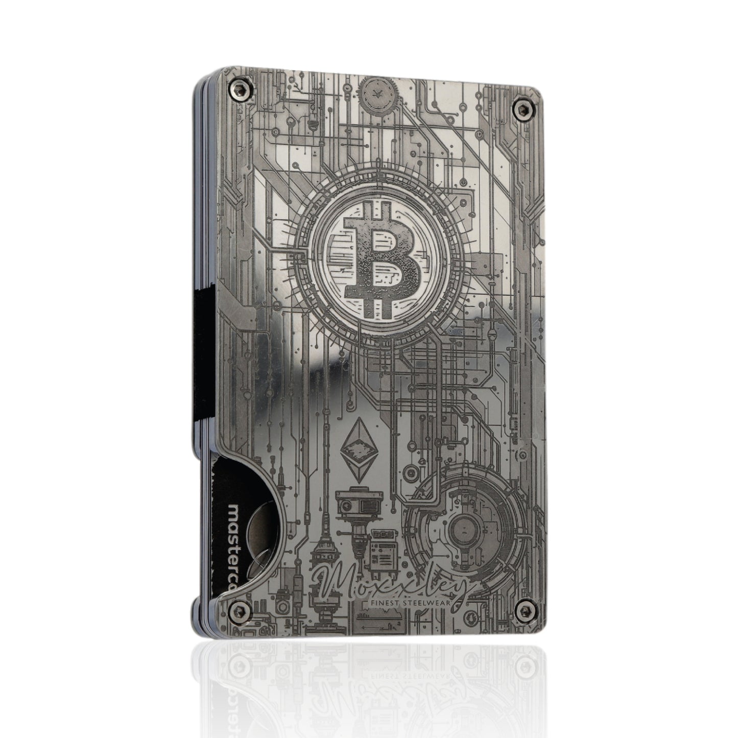 Moxxley MX-315 slim metal credit card holder – 316 stainless steel minimalist wallet