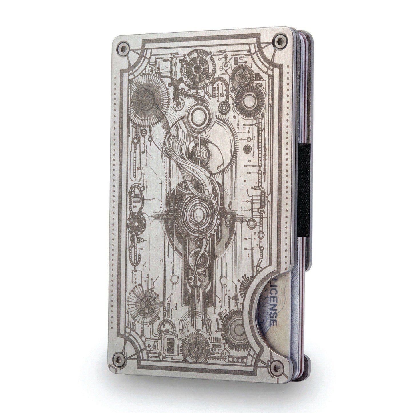 Moxxley MX-317 slim metal credit card holder – 316 stainless steel minimalist wallet with money clip