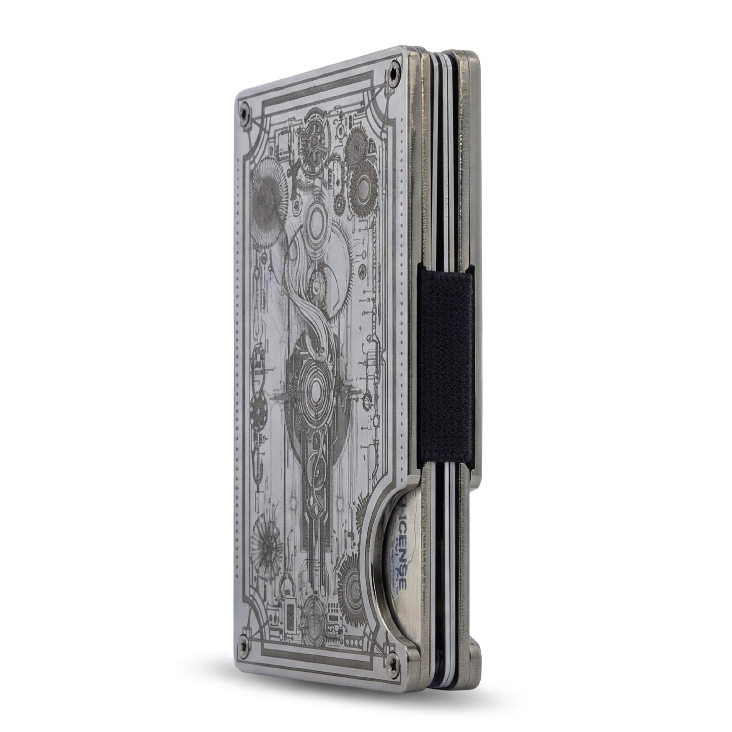 Moxxley MX-317 slim metal credit card holder – 316 stainless steel minimalist wallet with money clip