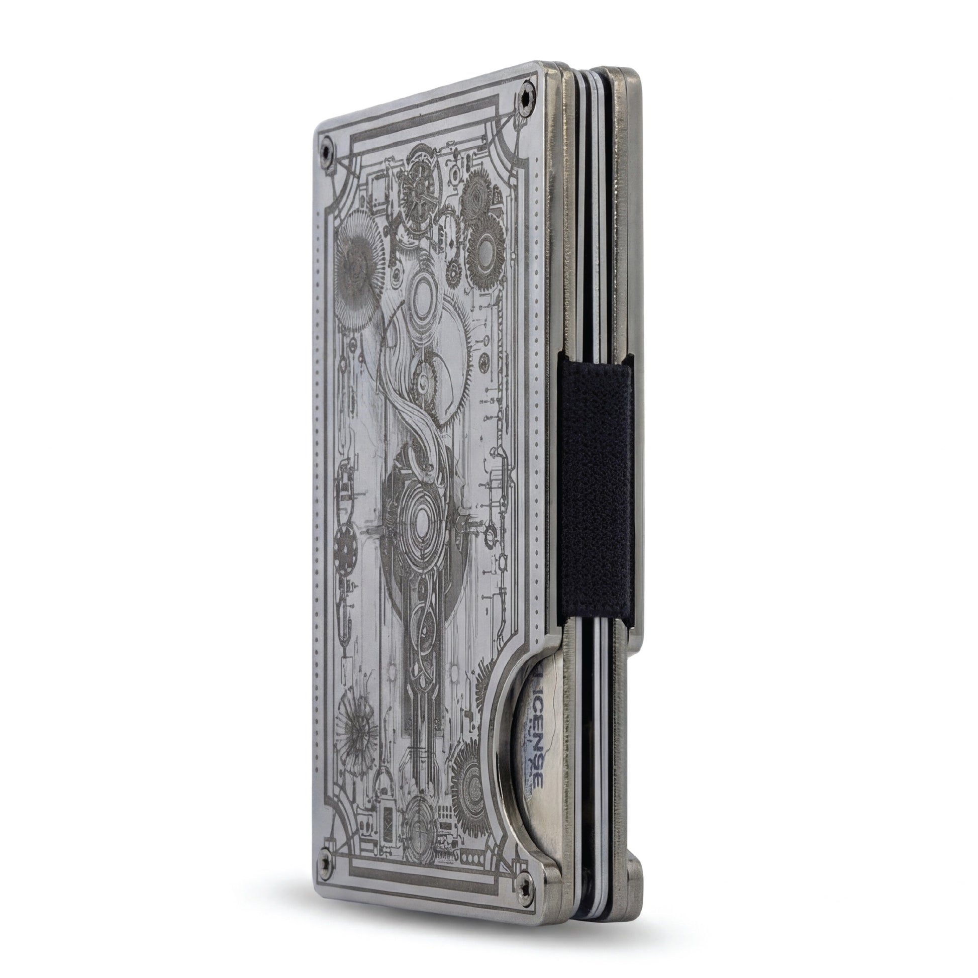 Moxxley MX-317 slim metal credit card holder – 316 stainless steel minimalist wallet with money clip