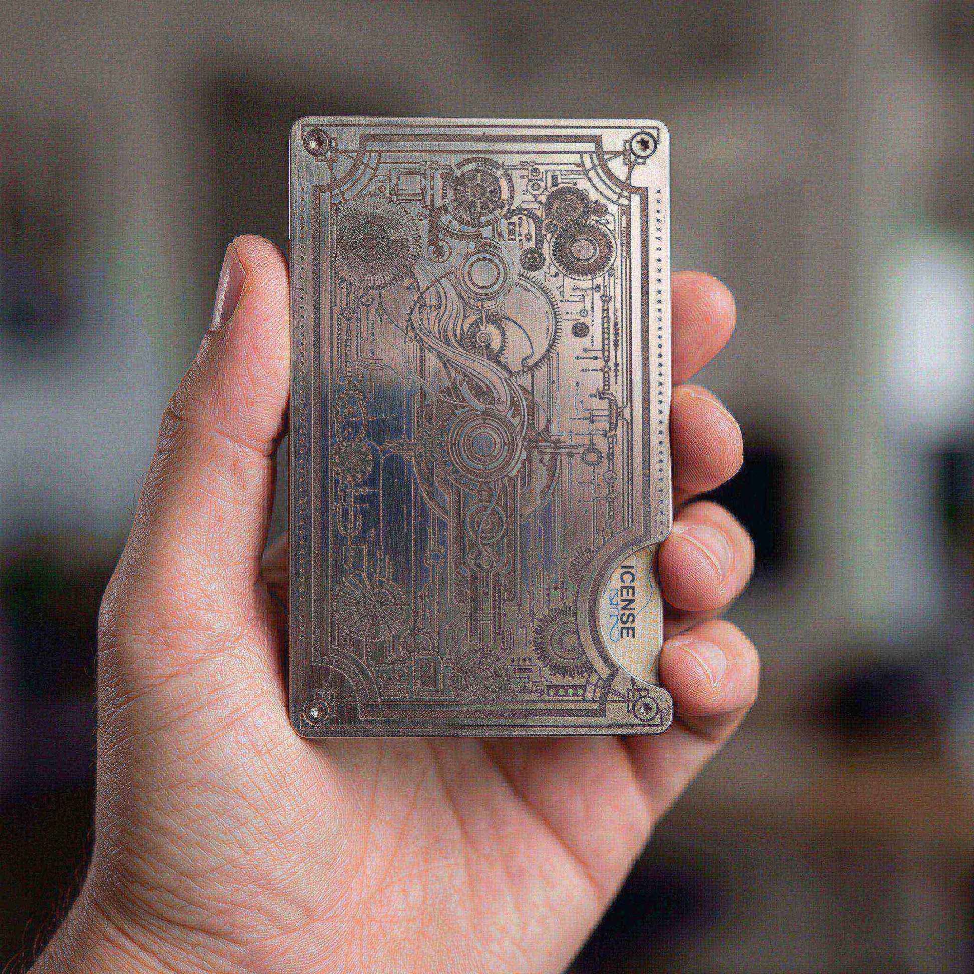 Moxxley MX-317 slim metal credit card holder – 316 stainless steel minimalist wallet with money clip