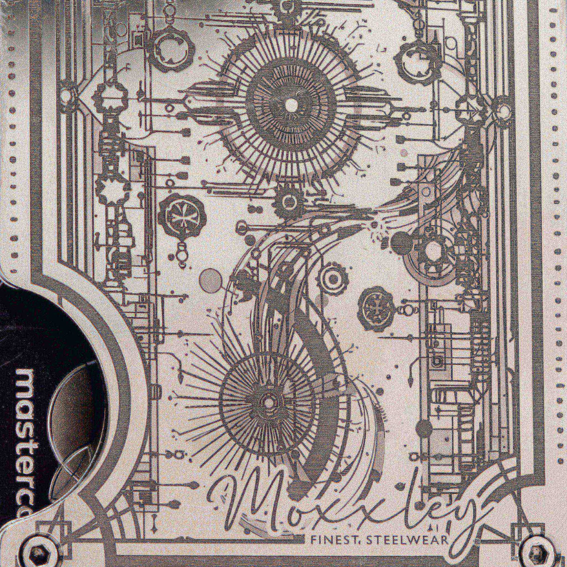 Moxxley MX-317 slim metal credit card holder – 316 stainless steel minimalist wallet with money clip