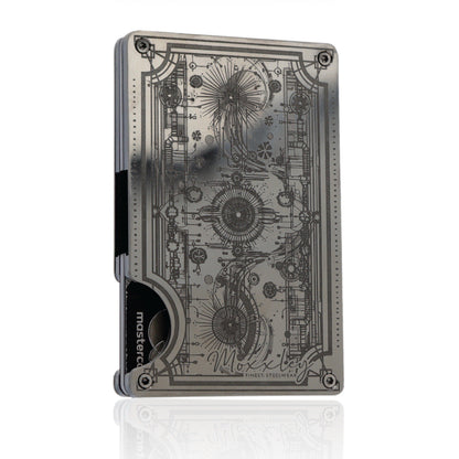 Moxxley MX-317 slim metal credit card holder – 316 stainless steel minimalist wallet with money clip