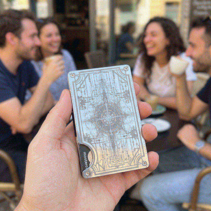 Moxxley MX-318 slim metal credit card holder – 316 stainless steel minimalist wallet with money clip